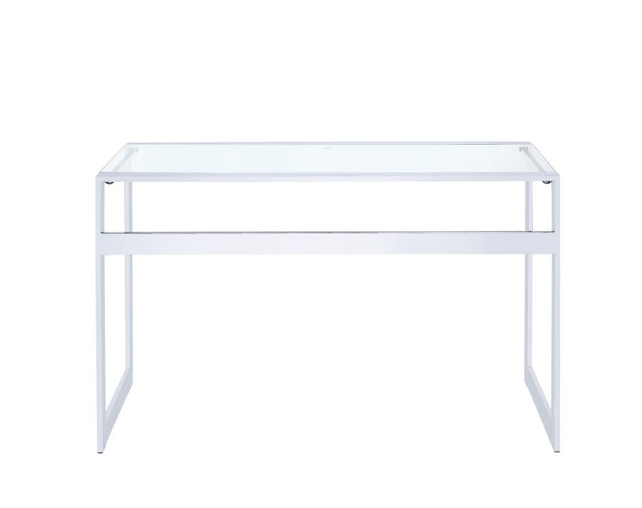 Hartford - Hartford Glass Top Writing Desk Chrome