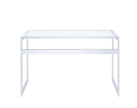 Hartford - Hartford Glass Top Writing Desk Chrome