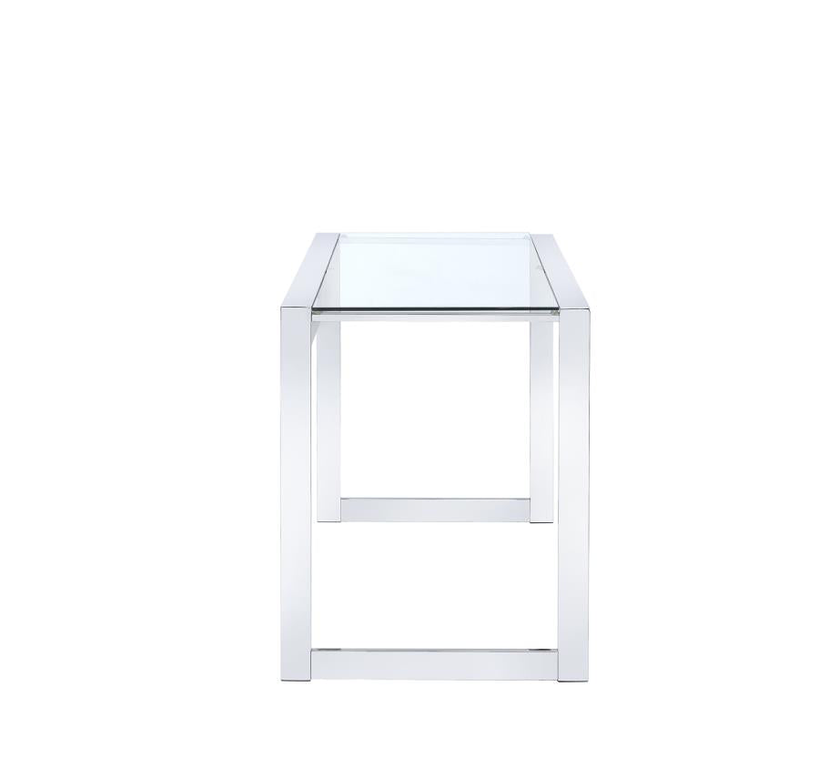 Hartford - Hartford Glass Top Writing Desk Chrome