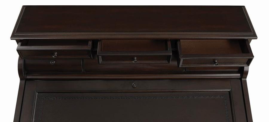 Milo - Milo 10-drawer Secretary Desk Warm Brown