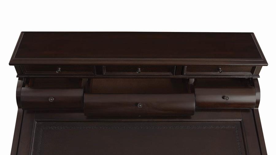 Milo - Milo 10-drawer Secretary Desk Warm Brown