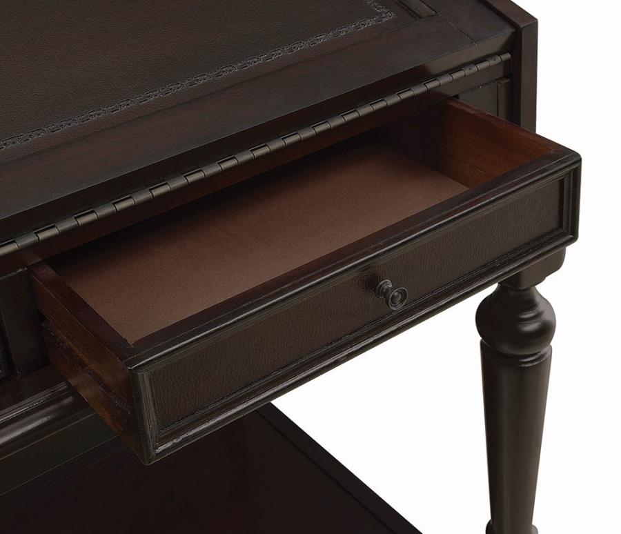 Milo - Milo 10-drawer Secretary Desk Warm Brown