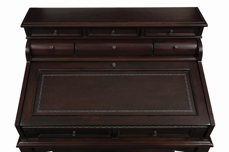 Milo - Milo 10-drawer Secretary Desk Warm Brown