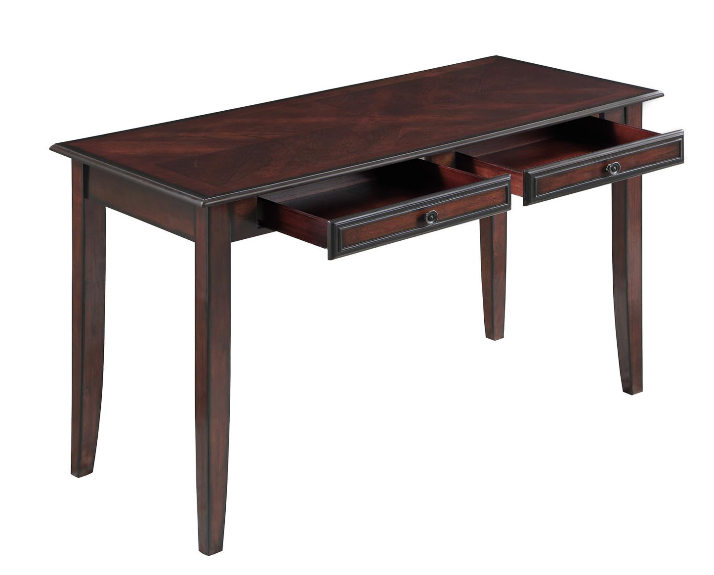 Newton - Newton 2-piece Writing Desk Set Chestnut and Tan