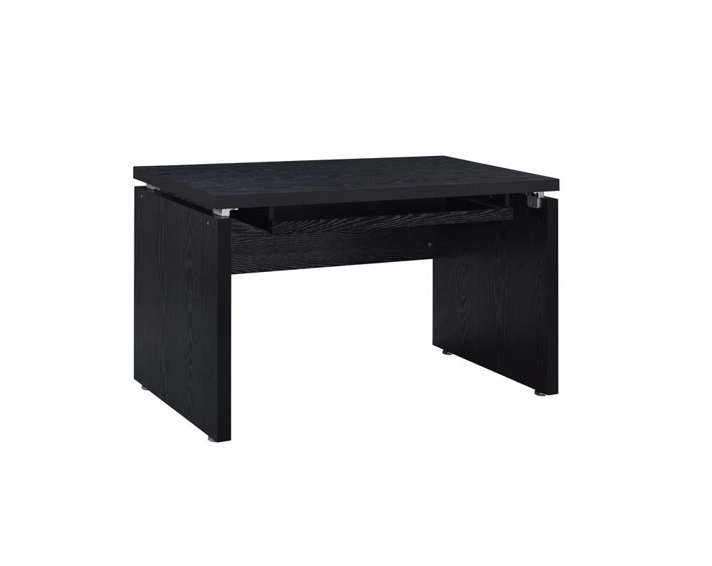 Russell - Russell Computer Desk with Keyboard Tray Black Oak