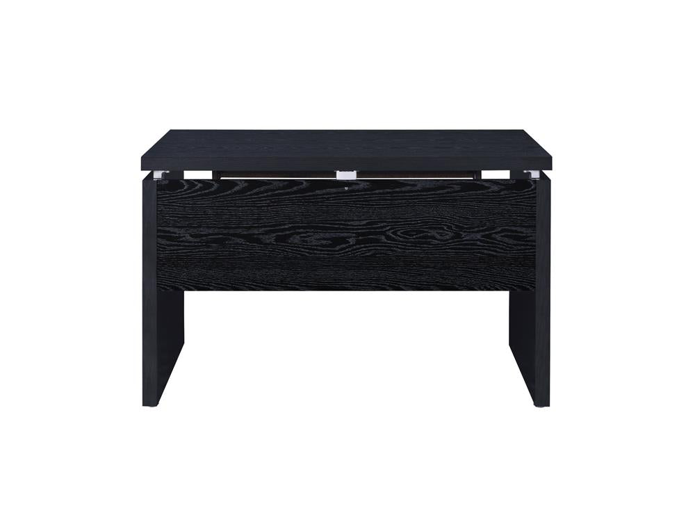 Russell - Russell Computer Desk with Keyboard Tray Black Oak