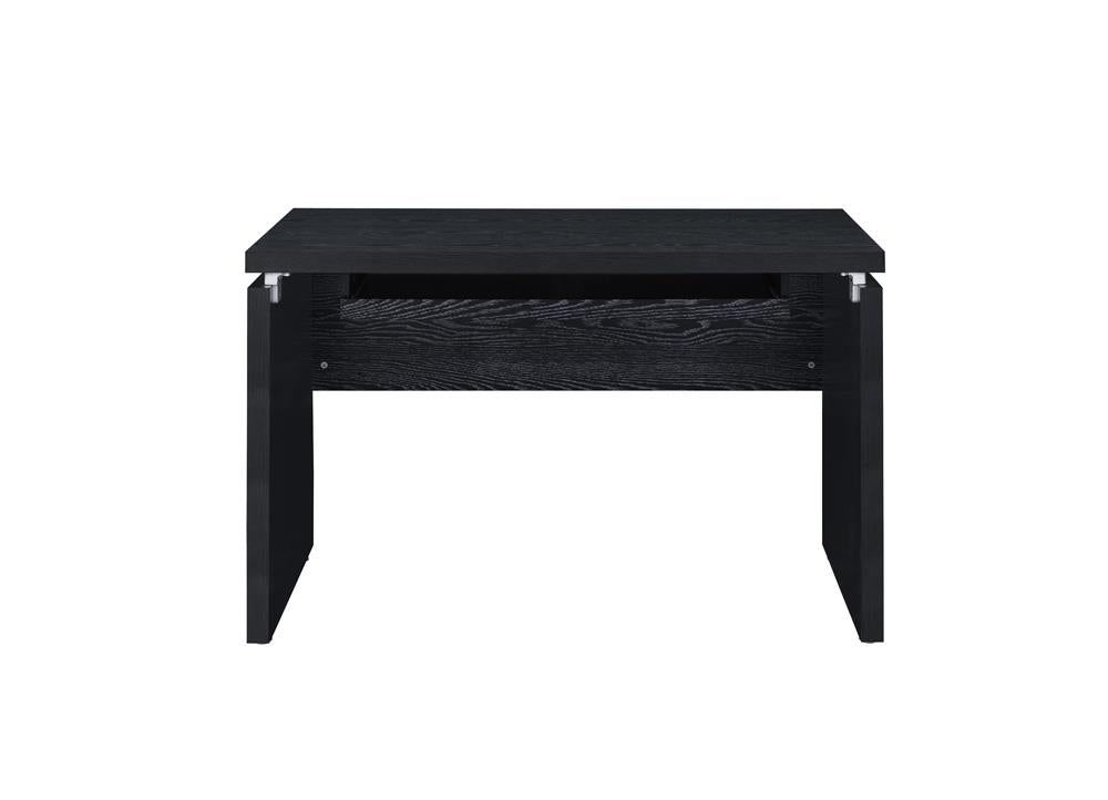 Russell - Russell Computer Desk with Keyboard Tray Black Oak