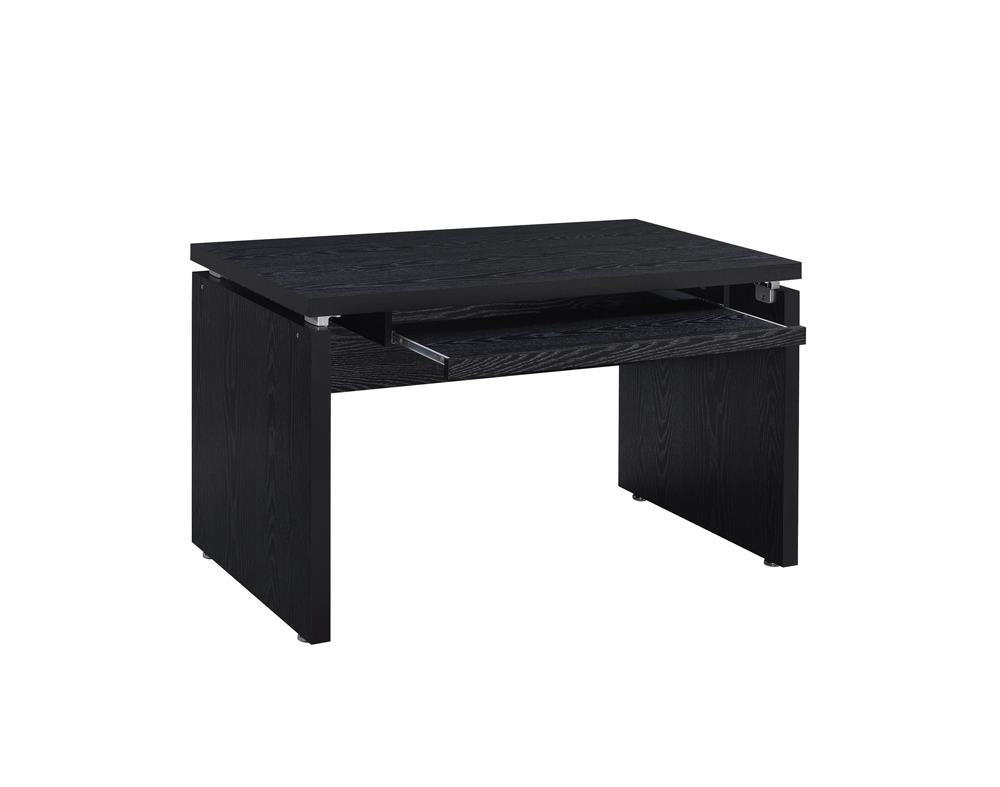 Russell - Russell Computer Desk with Keyboard Tray Black Oak