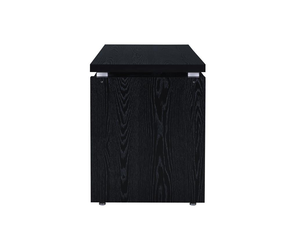 Russell - Russell Computer Desk with Keyboard Tray Black Oak