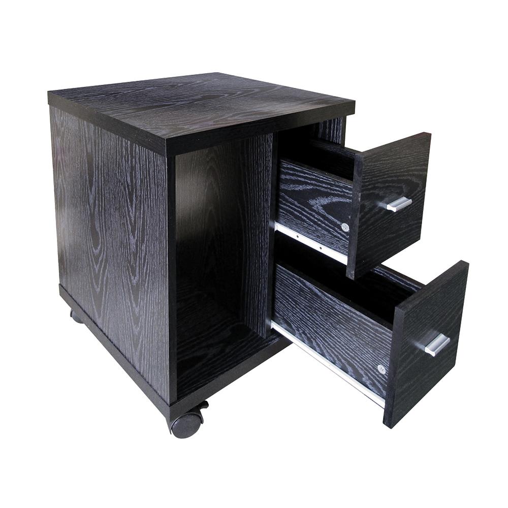Russell - Russell 2-drawer CPU Stand Black Oak