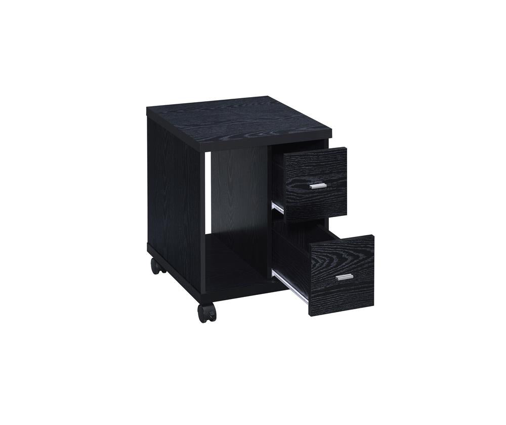 Russell - Russell 2-drawer CPU Stand Black Oak