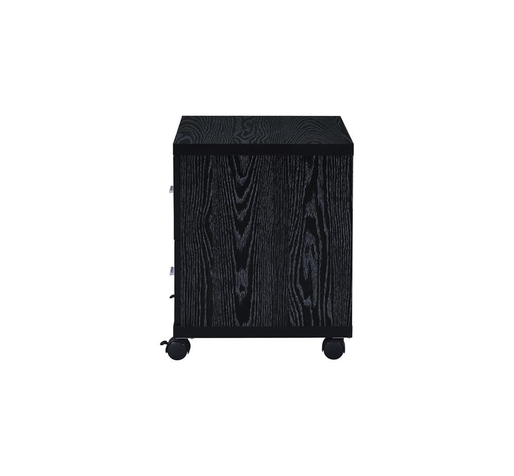 Russell - Russell 2-drawer CPU Stand Black Oak