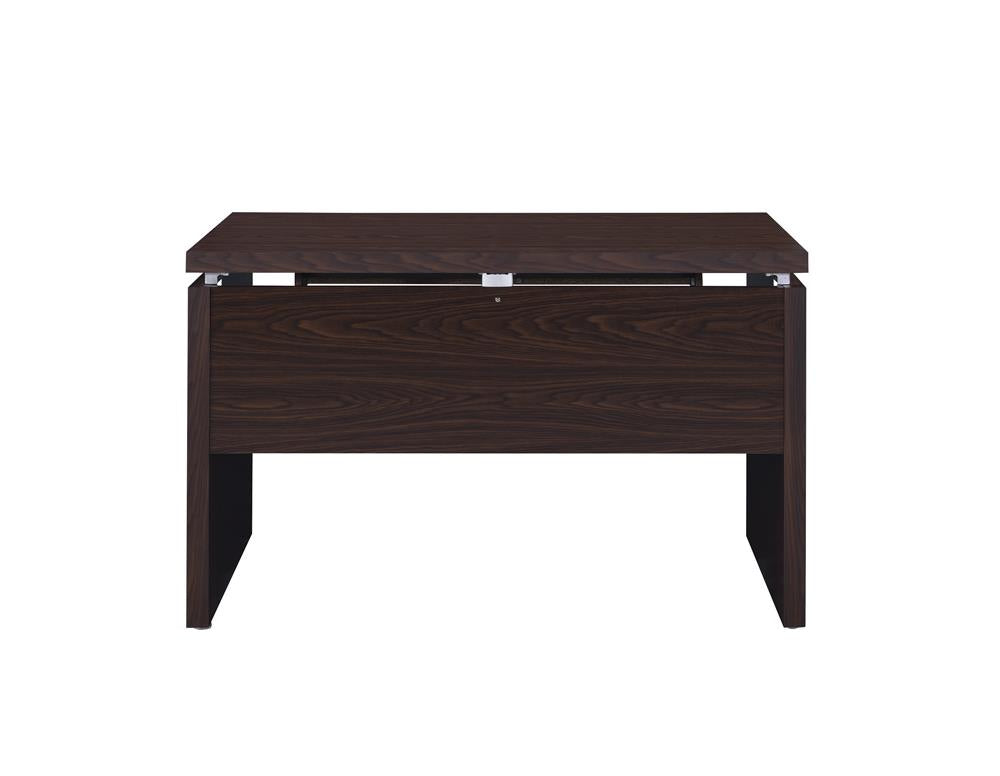 Russell - Russell Computer Desk with Keyboard Tray Medium Oak