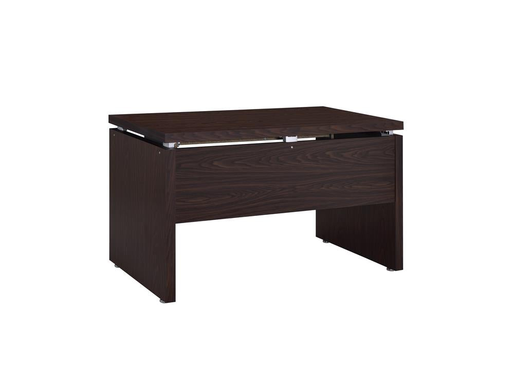Russell - Russell Computer Desk with Keyboard Tray Medium Oak