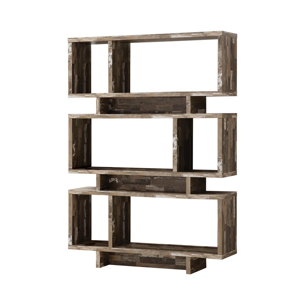 Roman - Roman 3-tier Geometric Bookcase Salvaged Cabin