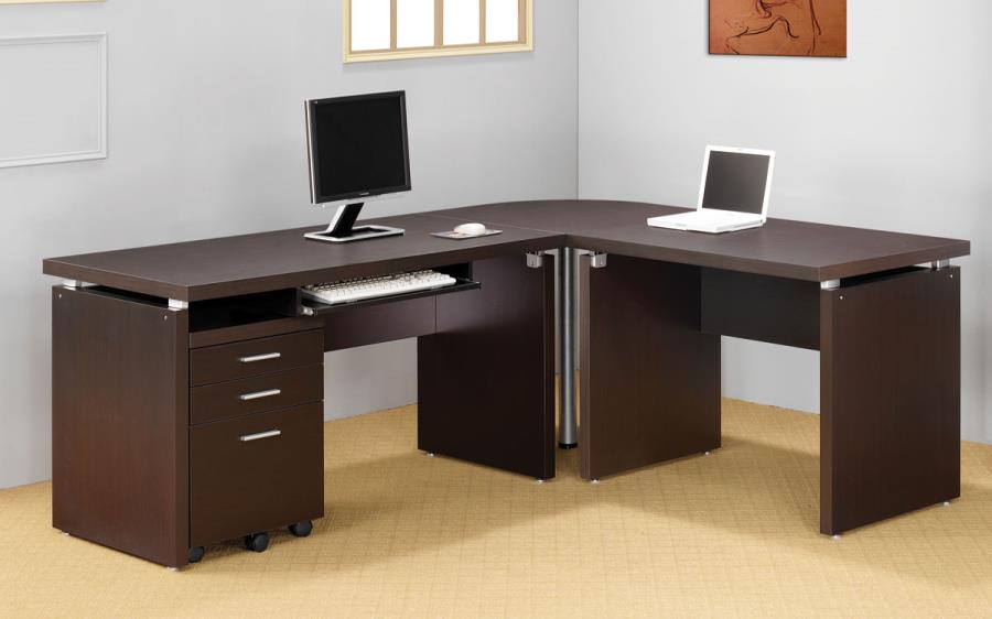 Skylar - Skylar Computer Desk with Keyboard Drawer Cappuccino