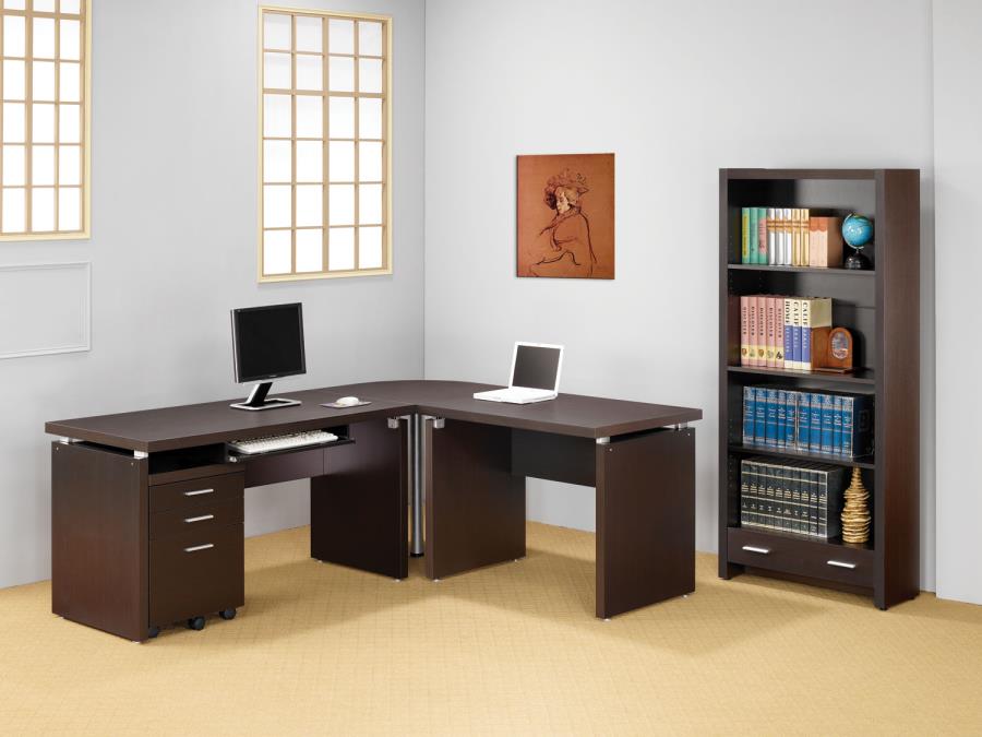 Skylar - Skylar Computer Desk with Keyboard Drawer Cappuccino
