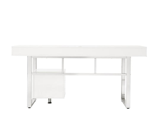 Whitman - Whitman 4-drawer Writing Desk Glossy White