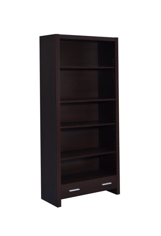 Skylar - Skylar 5-shelf Bookcase with Storage Drawer Cappuccino