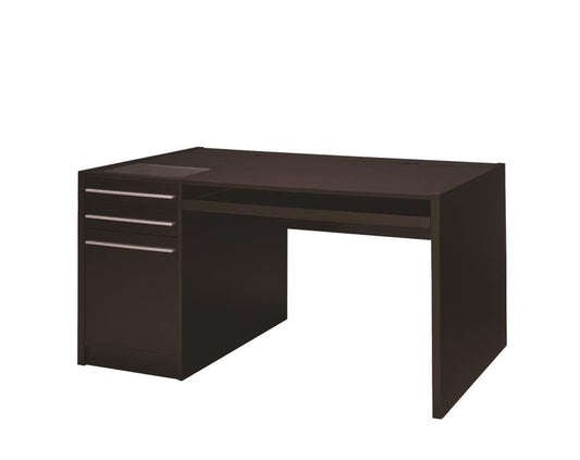 Halston - Halston 3-drawer Connect-it Office Desk Cappuccino