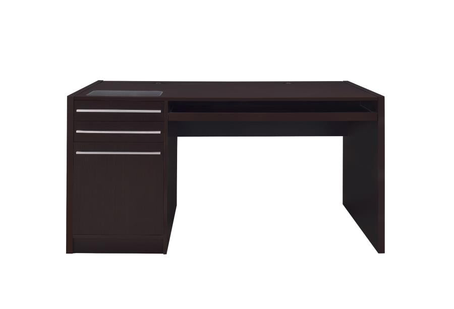 Halston - Halston 3-drawer Connect-it Office Desk Cappuccino