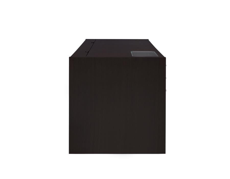 Halston - Halston 3-drawer Connect-it Office Desk Cappuccino