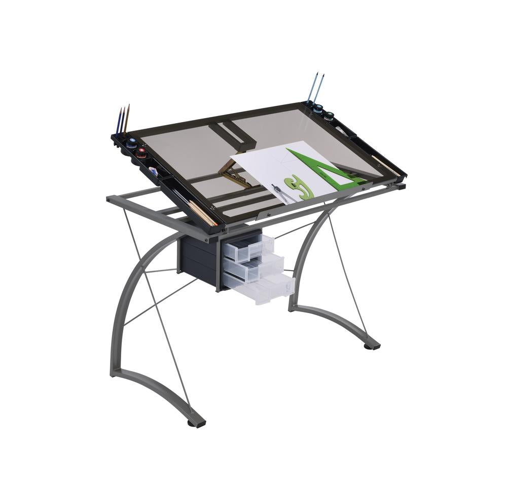 Melo - Melo Drafting Desk with 3-drawer Champagne