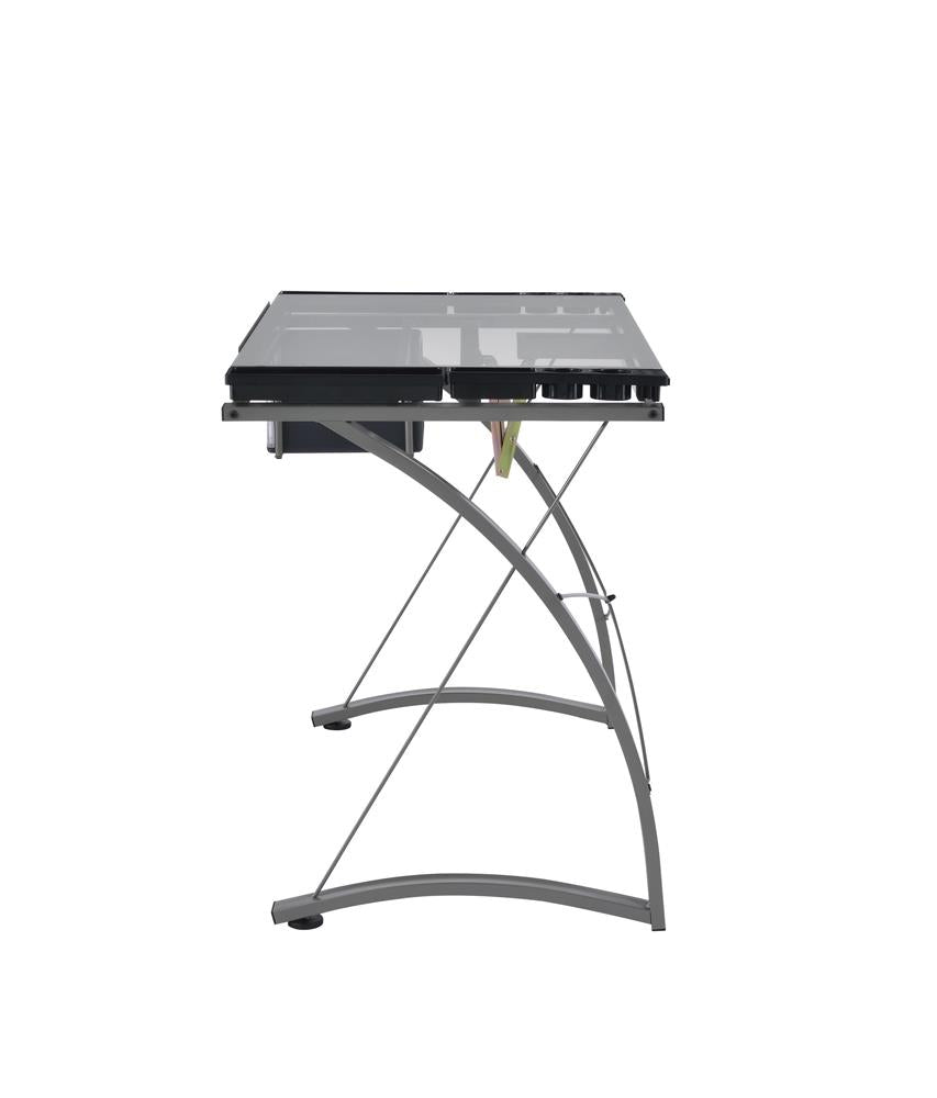 Melo - Melo Drafting Desk with 3-drawer Champagne