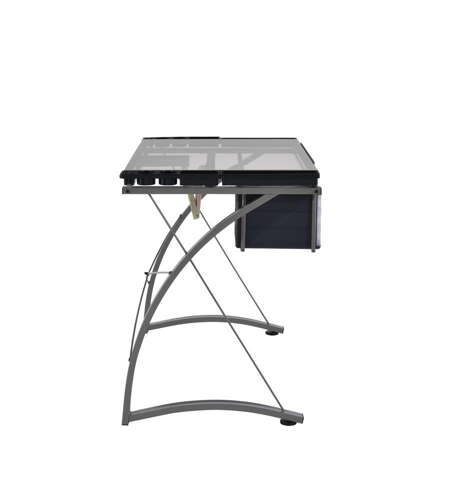 Melo - Melo Drafting Desk with 3-drawer Champagne