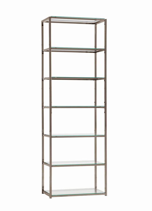 Kate - Kate 6-shelf Bookcase Black Nickel