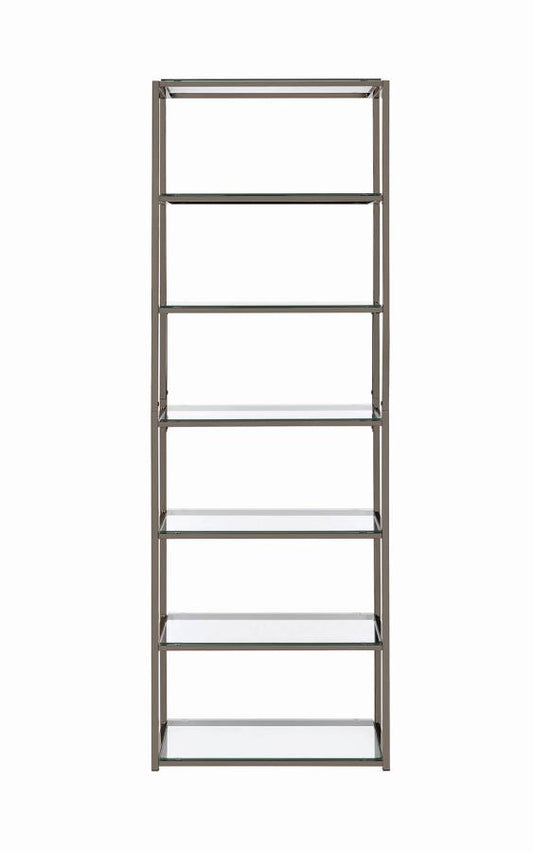 Kate - Kate 6-shelf Bookcase Black Nickel