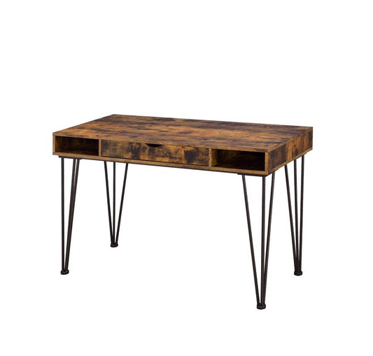 Olvera - Olvera 1-drawer Writing Desk Antique Nutmeg and Dark Bronze