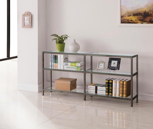 Kate - Kate 2-tier Bookcase Black Nickel