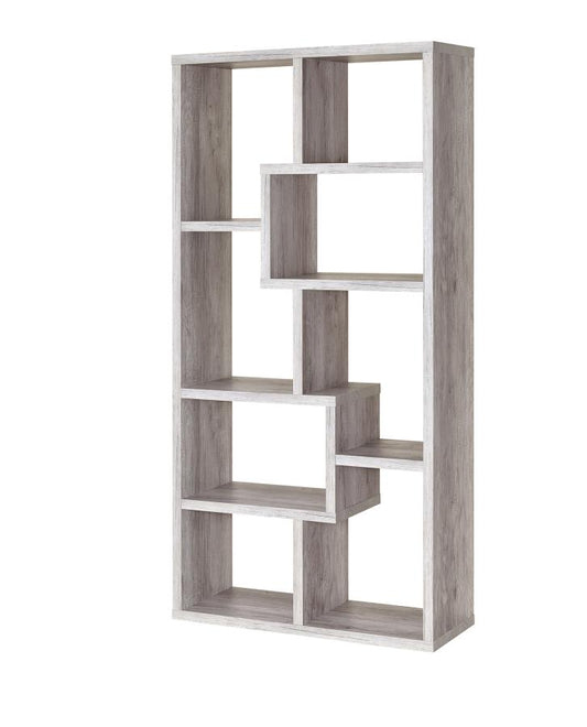 Theo - Theo 10-shelf Bookcase Grey Driftwood