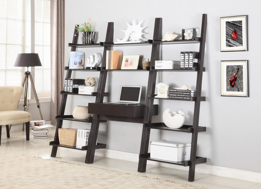 Colella - Colella 3-piece 1-drawer Ladder Desk Set Cappuccino