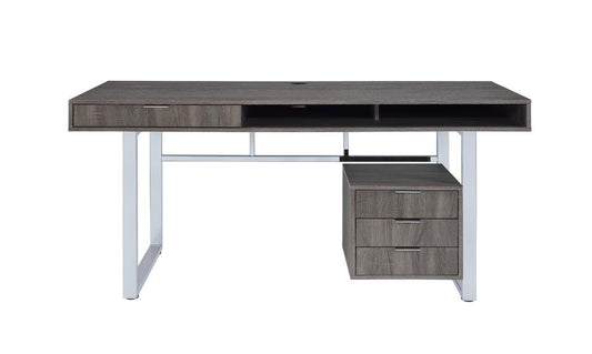 Whitman - Whitman 4-drawer Writing Desk Weathered Grey