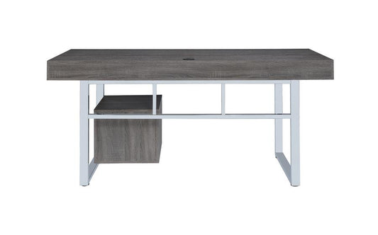 Whitman - Whitman 4-drawer Writing Desk Weathered Grey