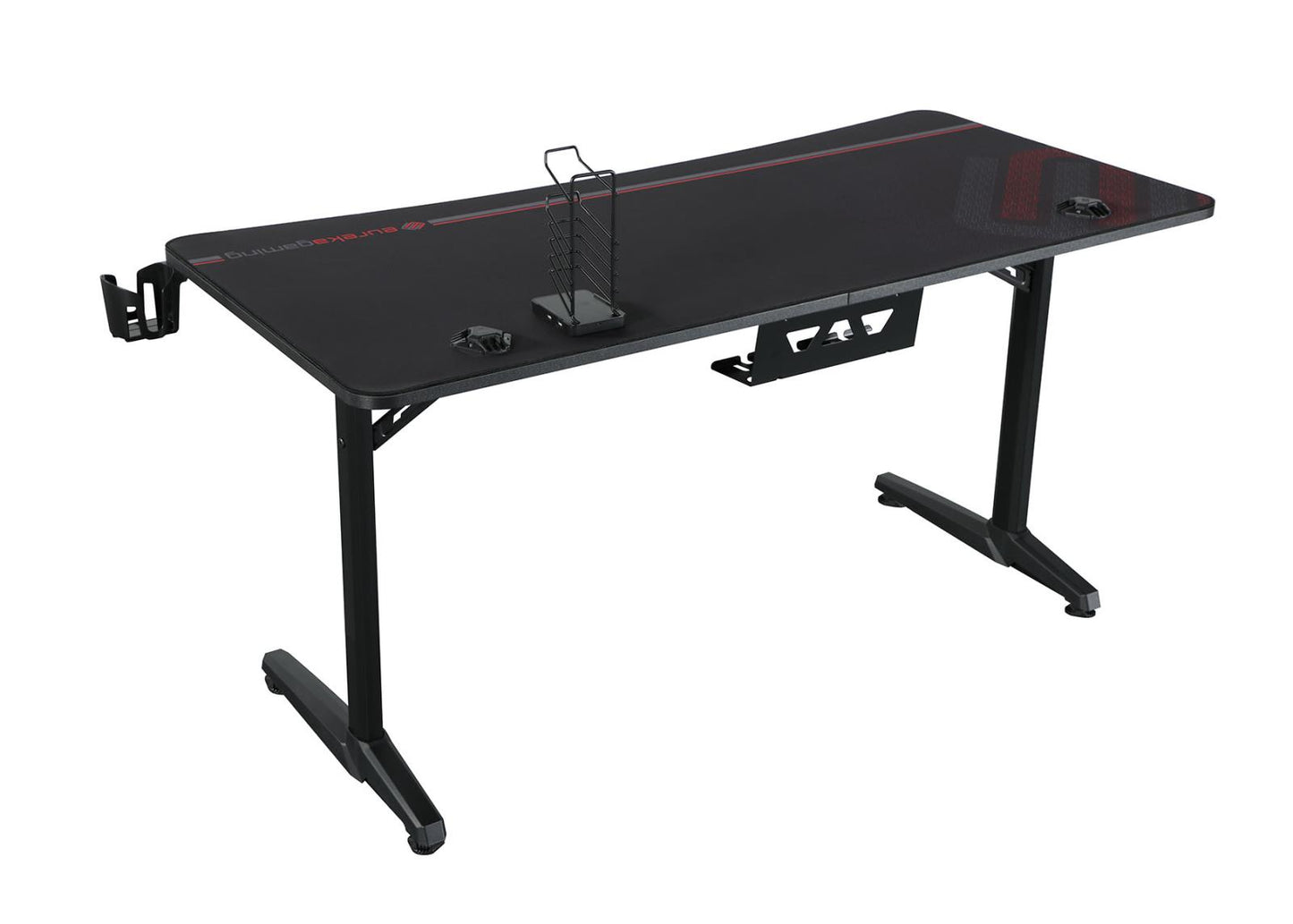 Tarnov - Tarnov Rectangular Metal Gaming Desk with USB Ports Black