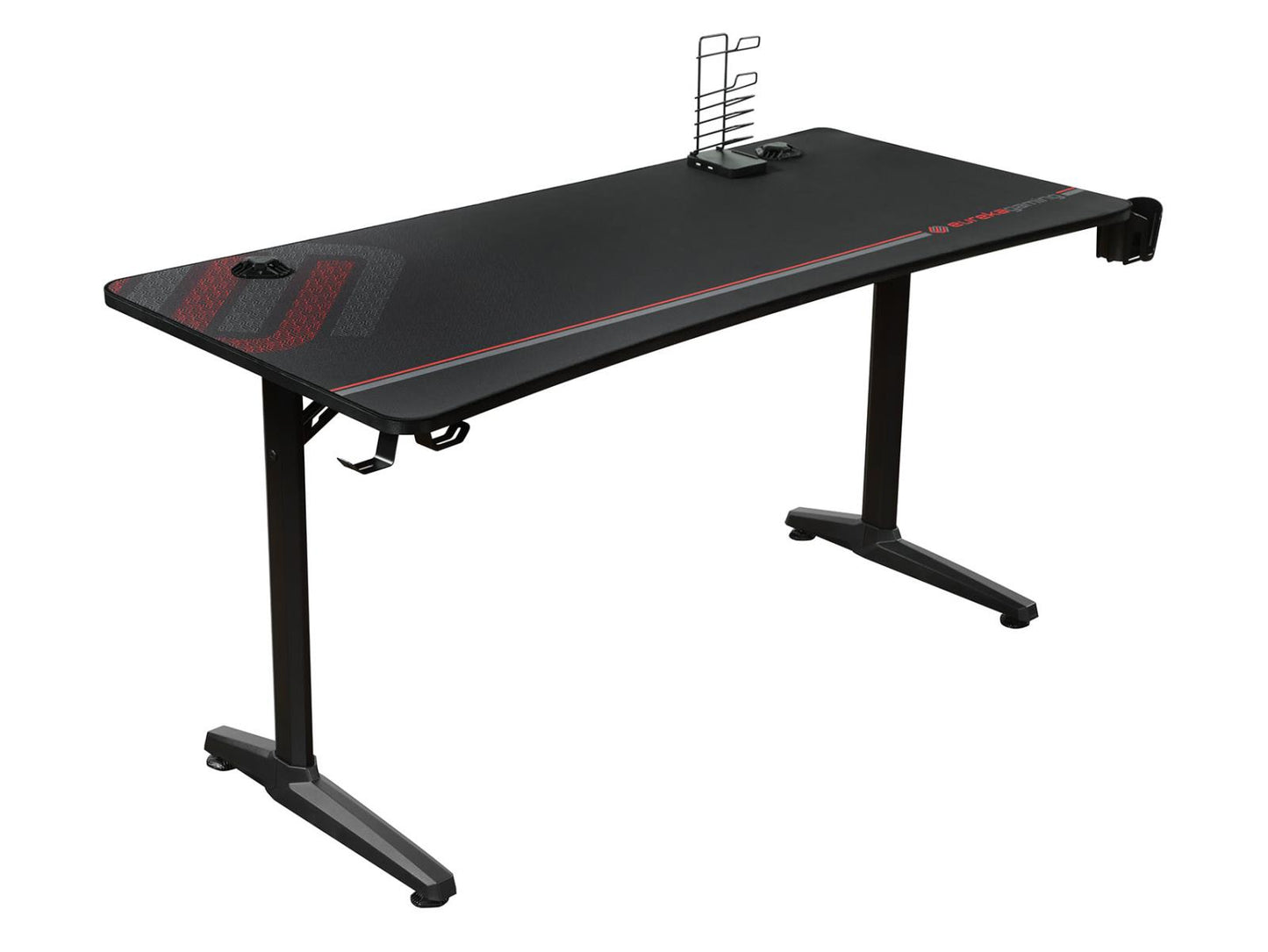 Tarnov - Tarnov Rectangular Metal Gaming Desk with USB Ports Black