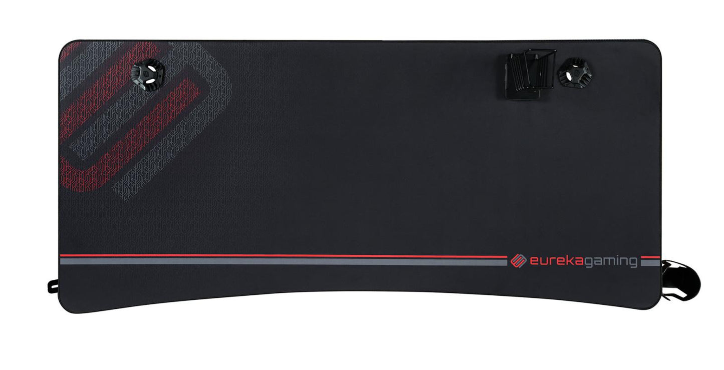 Tarnov - Tarnov Rectangular Metal Gaming Desk with USB Ports Black