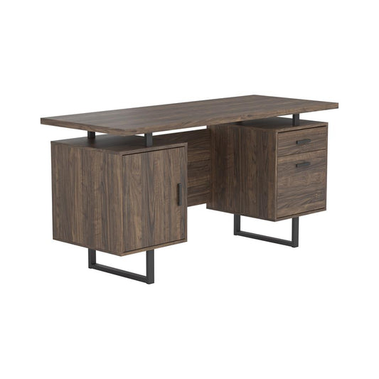 Lawtey - Lawtey Floating Top Office Desk Aged Walnut
