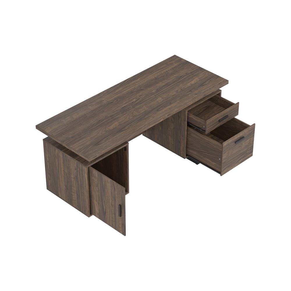 Lawtey - Lawtey Floating Top Office Desk Aged Walnut