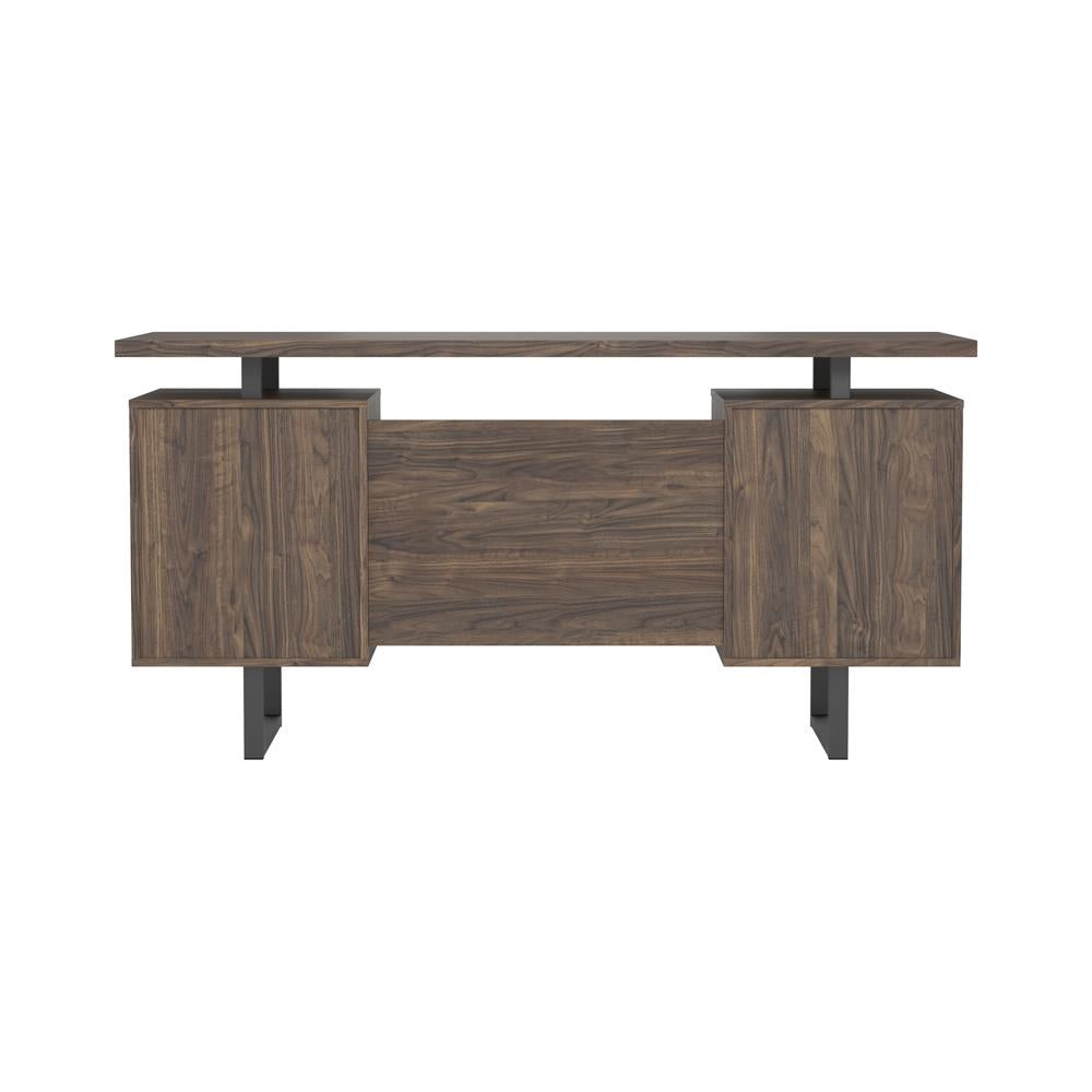 Lawtey - Lawtey Floating Top Office Desk Aged Walnut