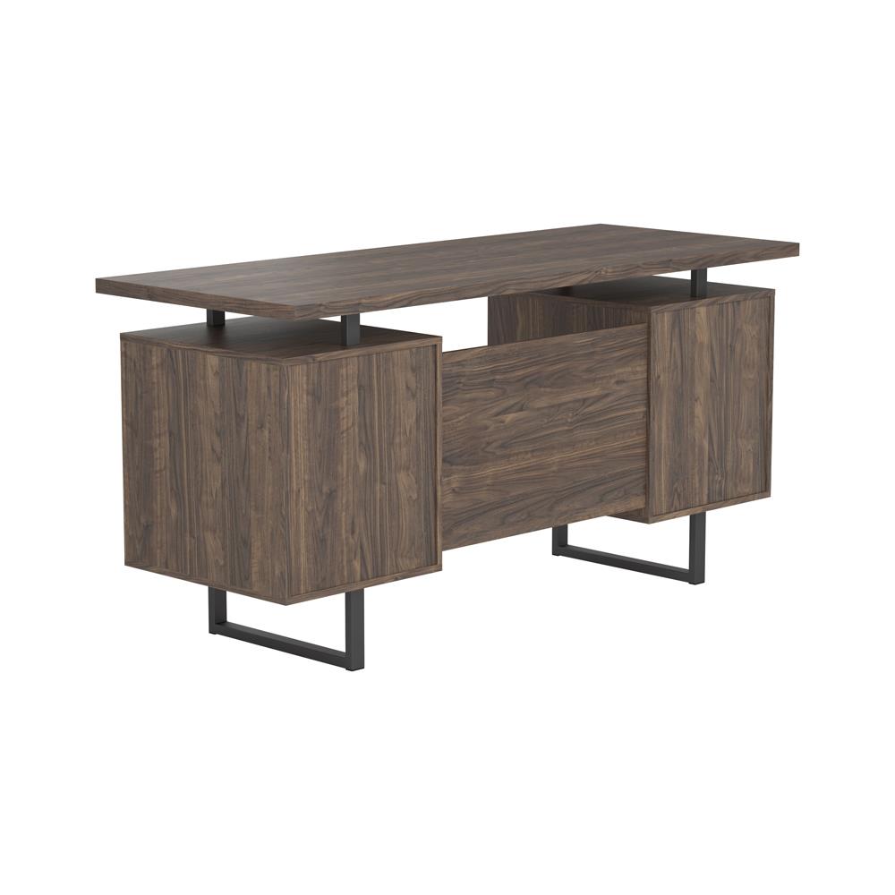 Lawtey - Lawtey Floating Top Office Desk Aged Walnut