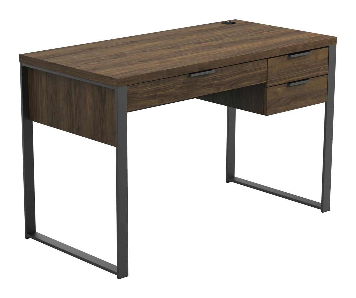 Pattinson - Pattinson 3-drawer Writing Desk Aged Walnut and Gunmetal