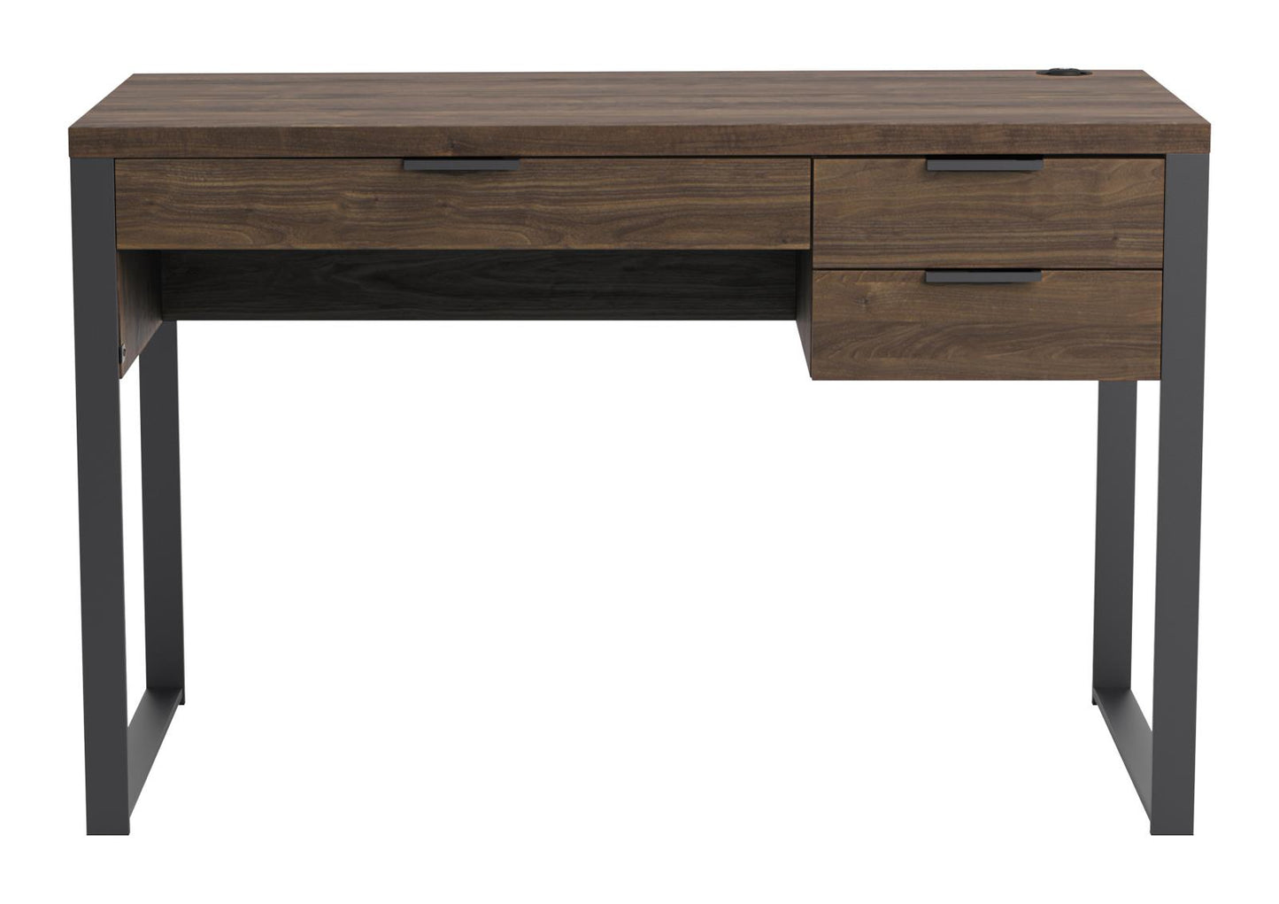 Pattinson - Pattinson 3-drawer Writing Desk Aged Walnut and Gunmetal