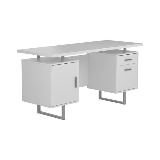 Lawtey - Lawtey Floating Top Office Desk White Gloss