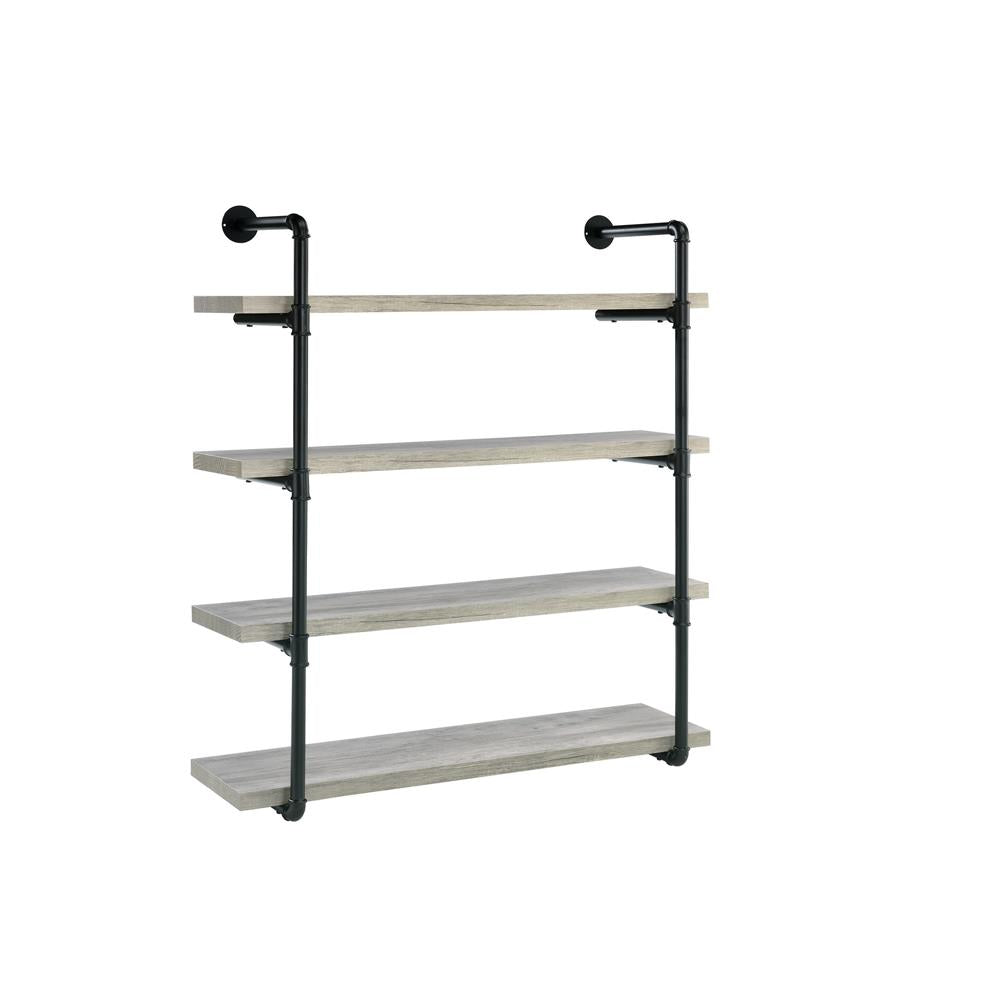 Elmcrest - Elmcrest 40-inch Wall Shelf Black and Grey Driftwood