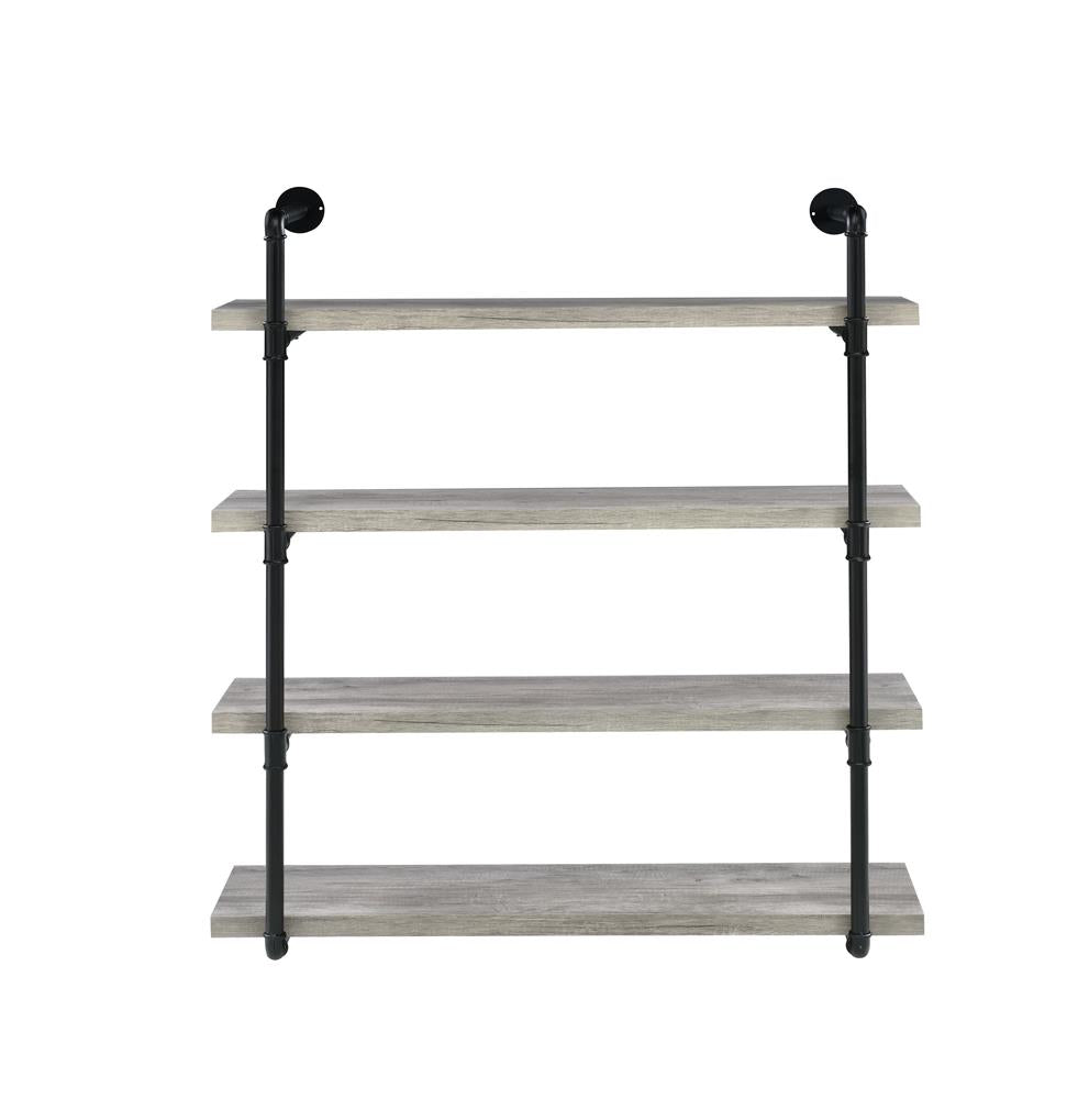 Elmcrest - Elmcrest 40-inch Wall Shelf Black and Grey Driftwood