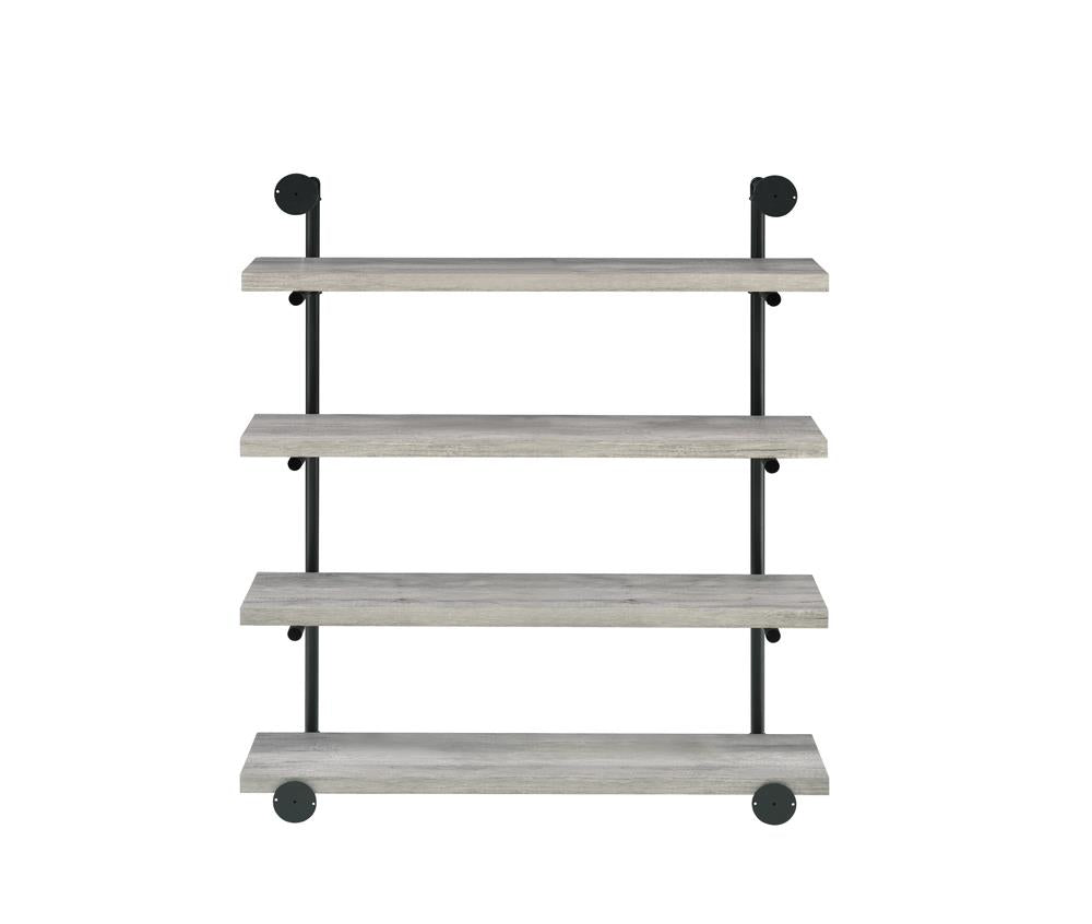 Elmcrest - Elmcrest 40-inch Wall Shelf Black and Grey Driftwood